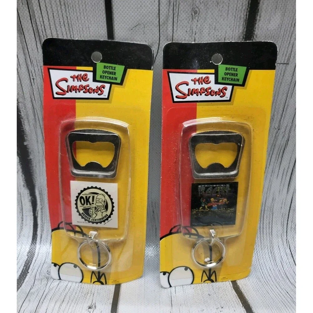 The Simpsons Bottle Opener Keychain Homer Vintage 2007 Homer Lot Of 2 New
